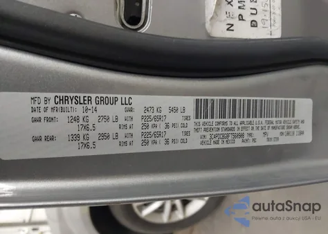 2015 Dodge Journey Sxt z USA, uszkodzony, nr VIN 3C4PDCBG8FT560908